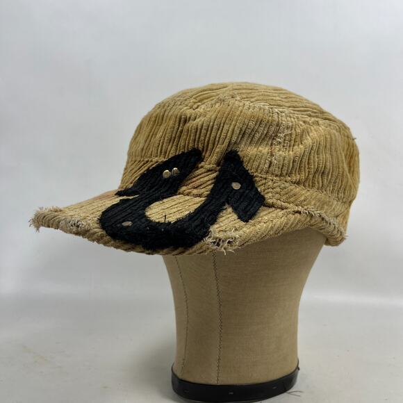 TRUE RELIGION Hat Distressed Corduroy Logo Embroidered TRBJ Trucker Baseball Cap - Picture 2 of 15